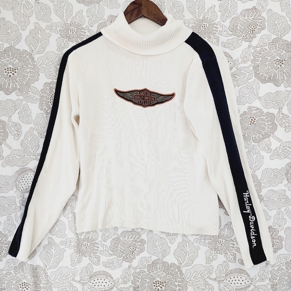 Harley Davidson Turtleneck Ribbed Sweater Women's L